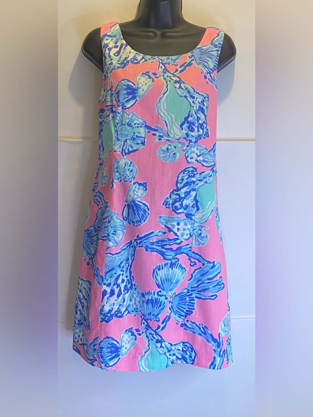 Lilly Pulitzer Pink, Aqua & Blue Shell-Print Dress🩵🩷💙